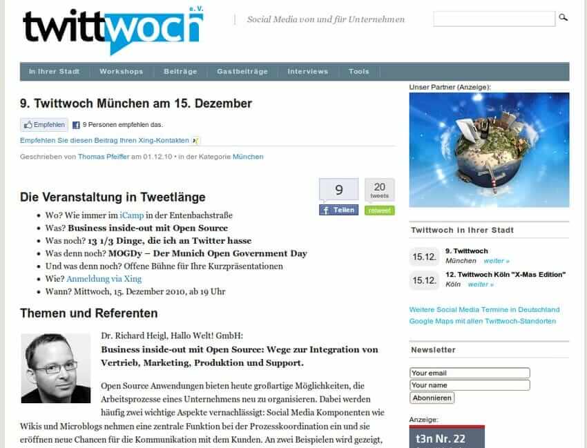 {Replik} Dr. Richard Heigl auf dem Twittwoch zu München: Fünf Thesen zu Social Media in Unternehmen